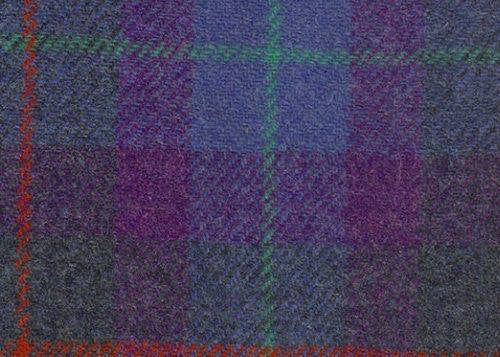 (Barra) Harris Tweed Bow Tie Dog Collar - Berry Blue Check - BOWZOS