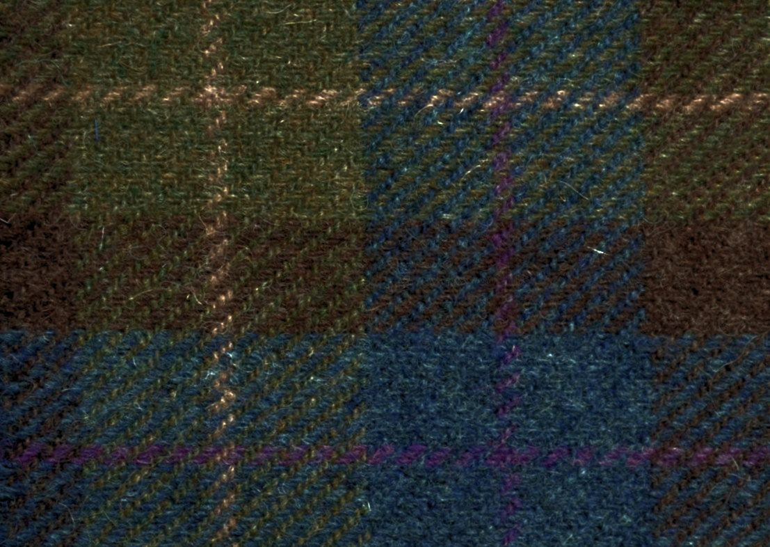 (Inverary) Harris Tweed Dog Lead - Khaki & Blue Check - BOWZOS