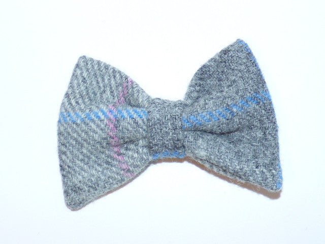 (Kyle) Bowzos Bow - Harris Tweed Baby Grey - BOWZOS