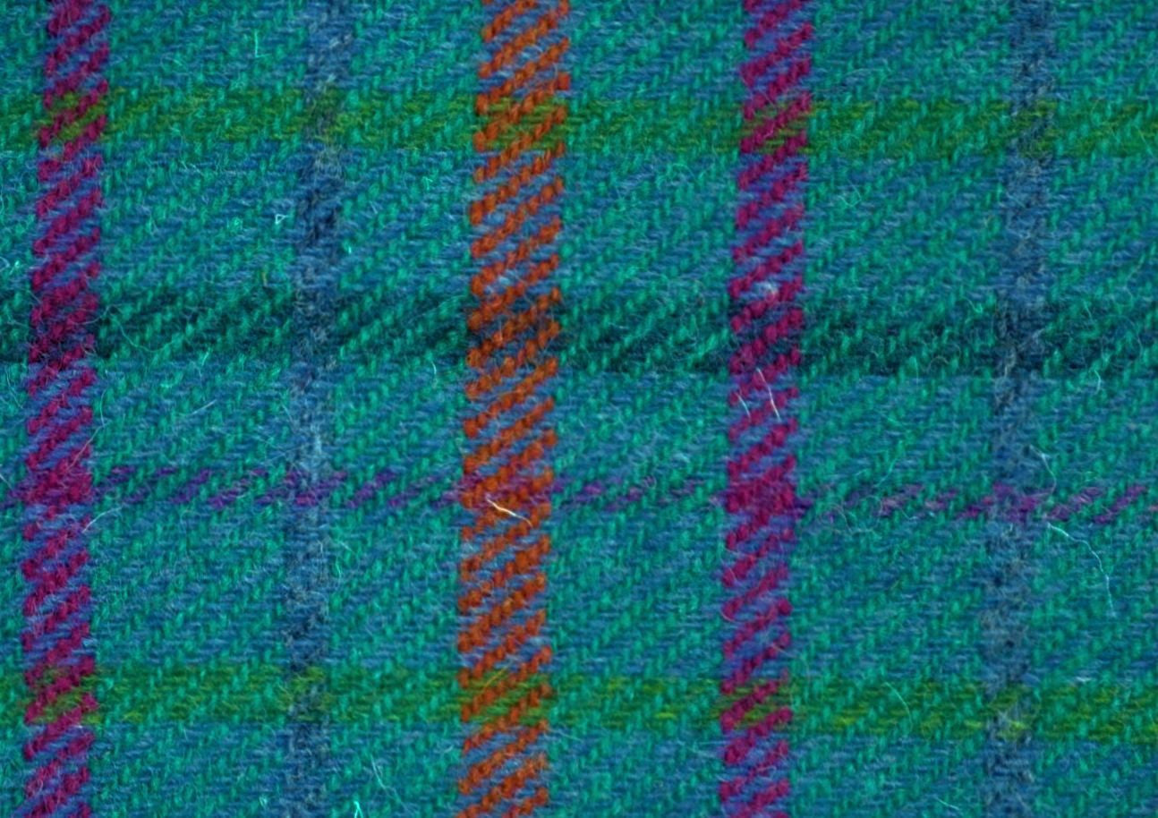 (Tiree) Tweed Bow Tie Dog Collar - Turquoise Check - BOWZOS