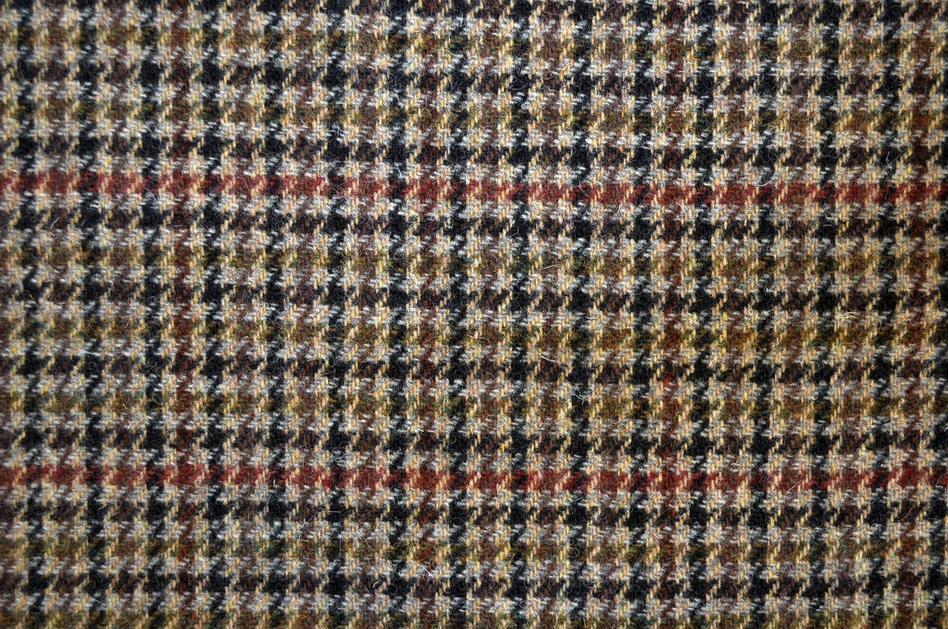 Harris Tweed Bow Tie Dog Collar - Brown Houndstooth - BOWZOS