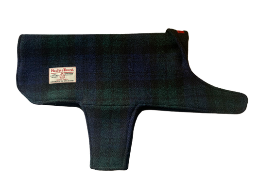 (Black Watch) Harris Tweed Dog Coat - Black Watch Tartan - BOWZOS