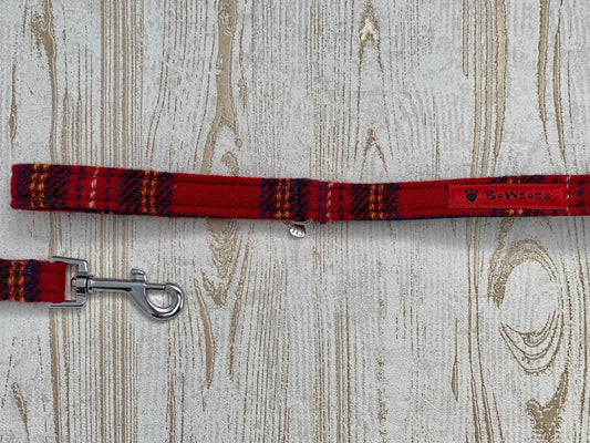 Dog Lead - Red Stewart Tartan - BOWZOS