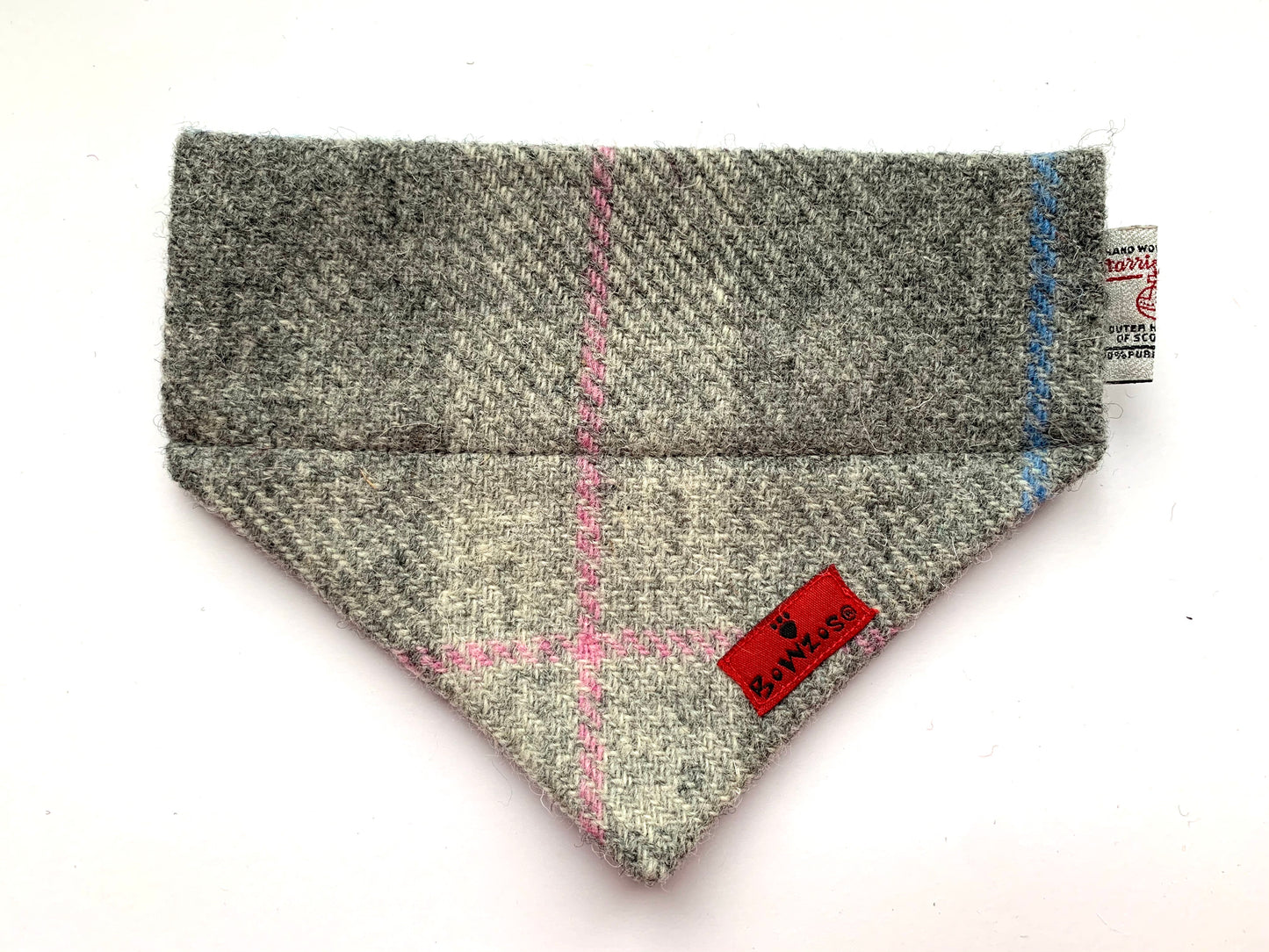 (Kyle) Bowzos Harris Tweed® Bandana - Baby Grey Check