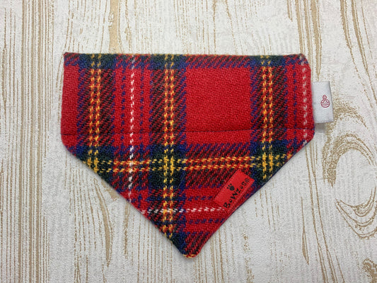 Bowzos Harris Tweed Bandana - Red Stewart Tartan - BOWZOS