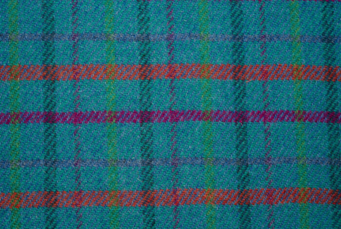(Tiree) Harris Tweed® Dog Collar - Turquoise Check