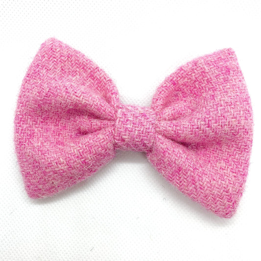 (Rose) Bowzos Bow - Harris Tweed Rose Pink - BOWZOS