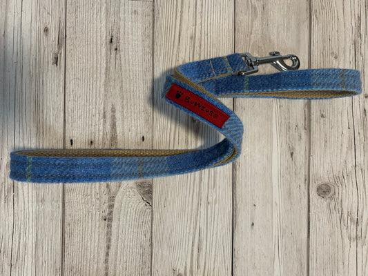 (Edinburgh) Harris Tweed® Dog Lead - Baby Blue Check