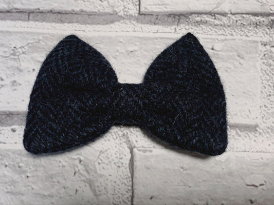 (Navy Herringbone) Bowzos Bow - Harris Tweed®