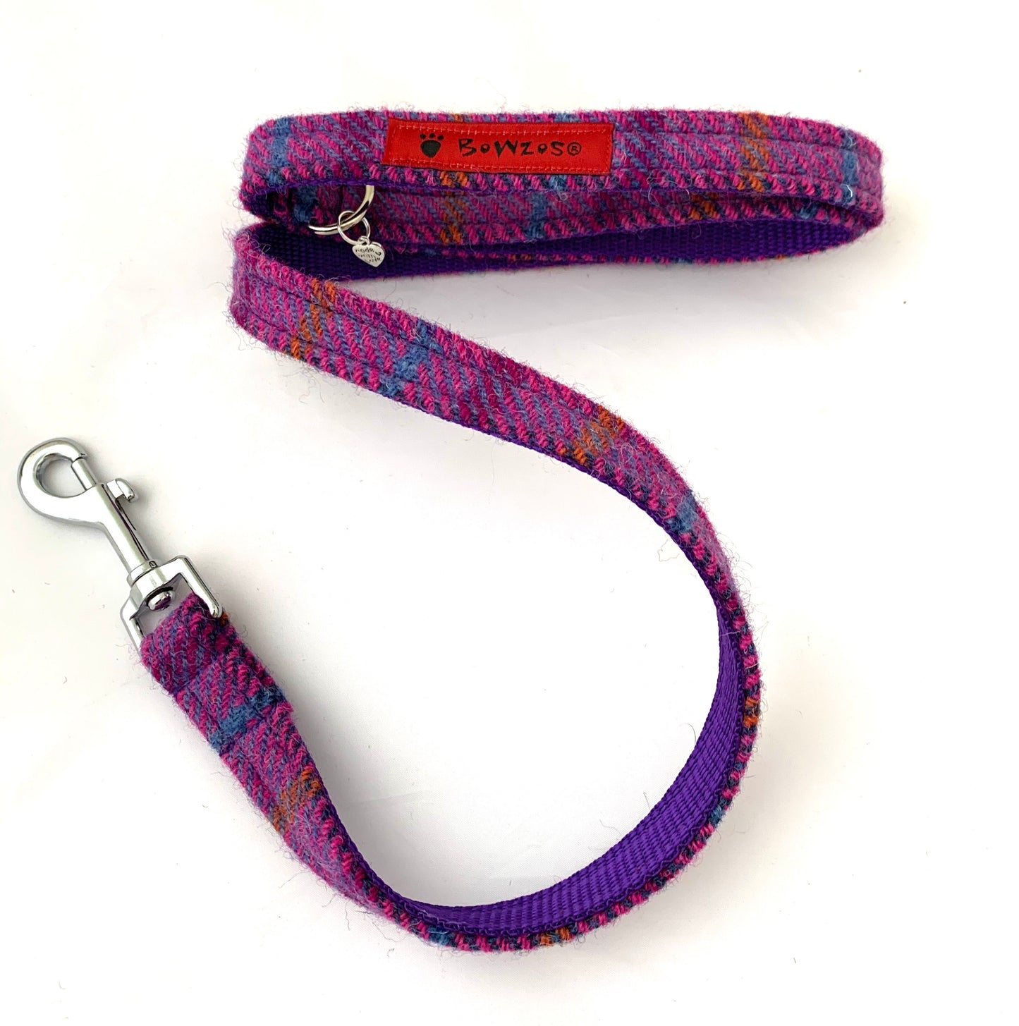 (Jura) Harris Tweed® Dog Lead - Purple Check