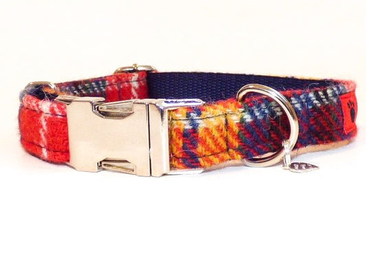 (Bute) Harris Tweed Dog Collar - Tartan - BOWZOS