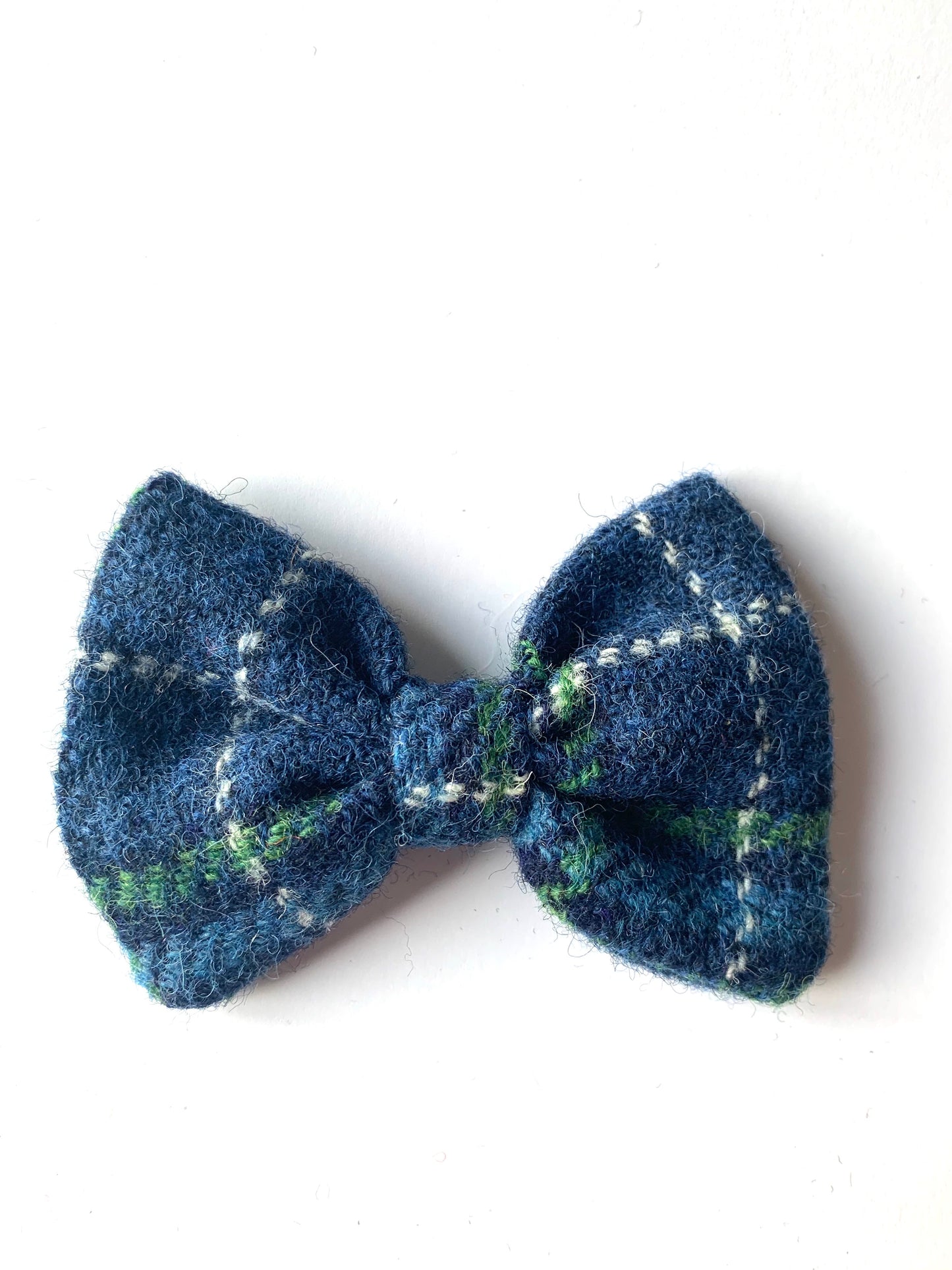 Bowzos Bow - Harris Tweed® Blue & White Check