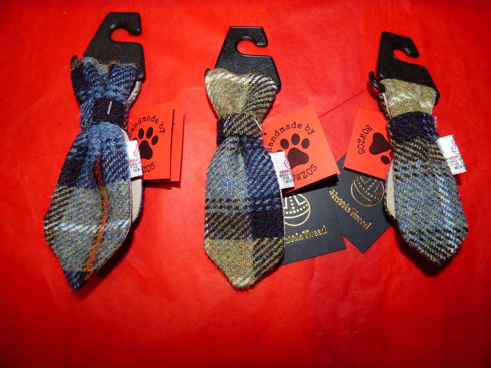 Bowzos Harris Tweed Dog Tie - MacKenzie Tartan - BOWZOS