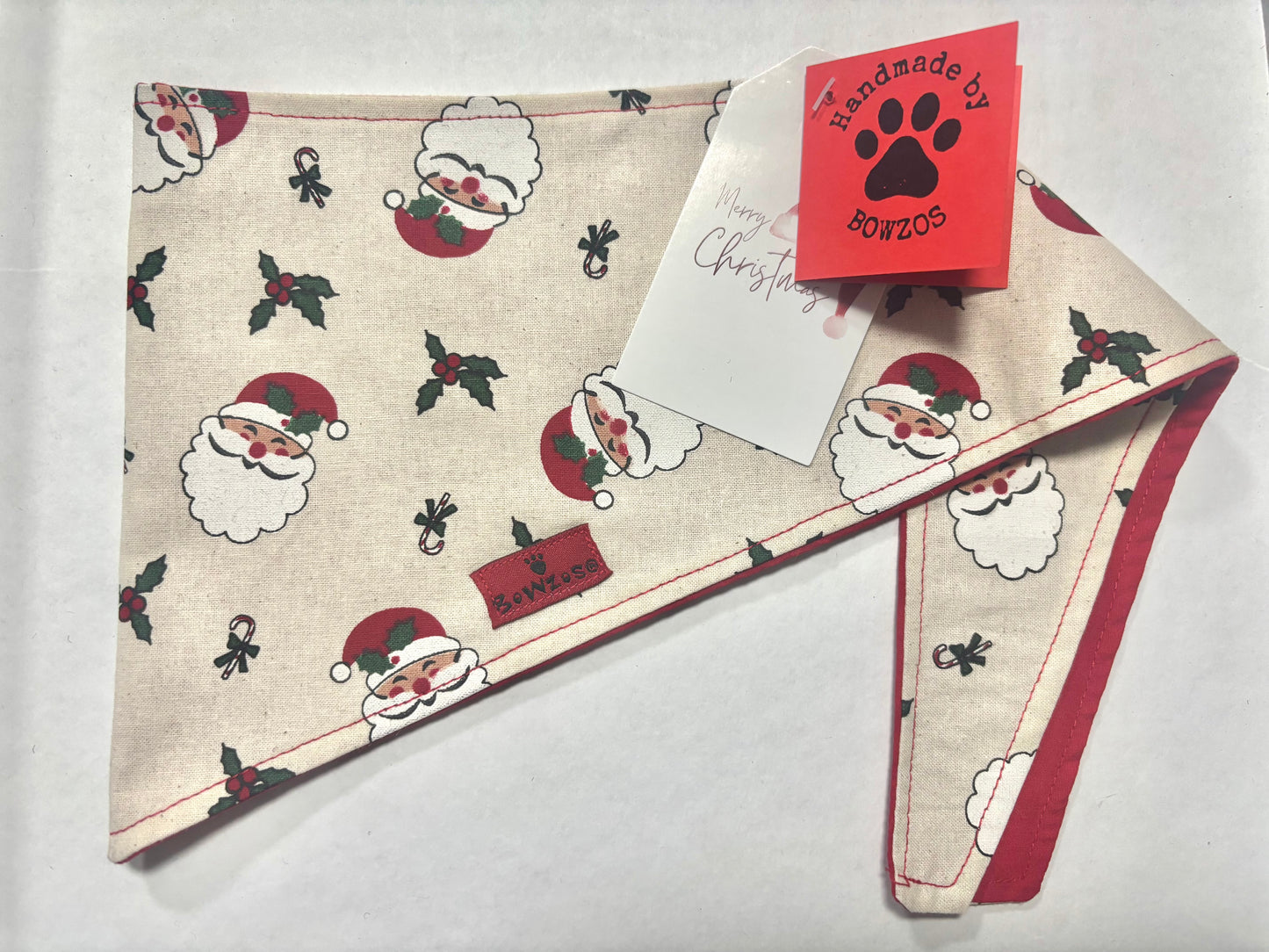 Santa Print Christmas Bandana Scarf