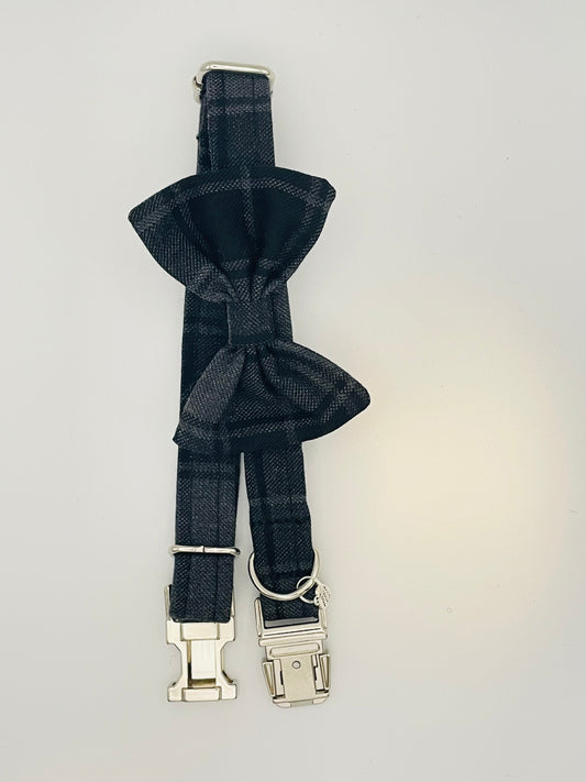 Bow Tie Collar - Grey Highlander Tartan