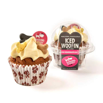 BARKING BAKERY- VANILLA WOOFIN WITH VANILLA FROSTING - BOWZOS