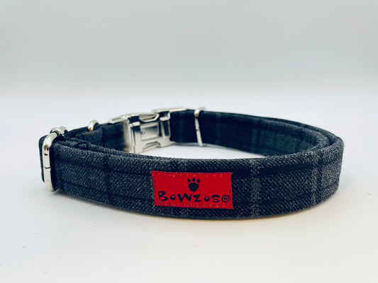 Dog Collar - Grey Highlander Tartan - BOWZOS