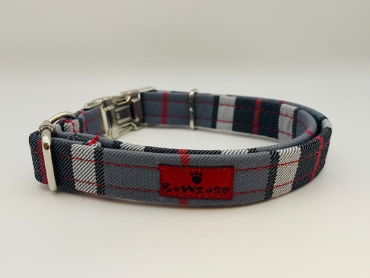 Dog Collar - Thomson Grey Tartan - BOWZOS
