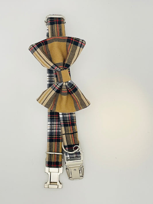 Bow Tie Collar - Stewart Camel Tartan