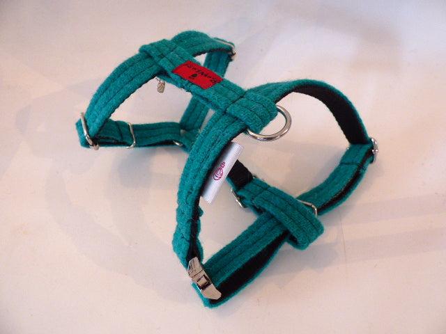 (Dalmahoy) Harris Tweed Harness - Jade - BOWZOS