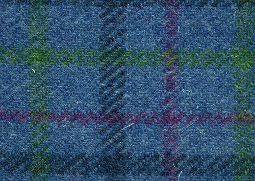 (Lewis) Harris Tweed Bow Tie Dog Collar - Blue Check - BOWZOS