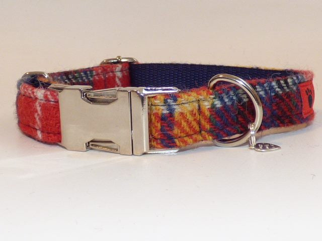 (Bute) Harris Tweed Dog Collar - Tartan - BOWZOS