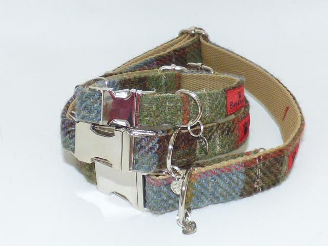 Harris Tweed Dog Collar - MacLeod Tartan - BOWZOS