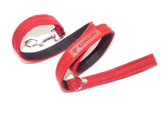 (Cranberry) Harris Tweed Dog Lead - BOWZOS