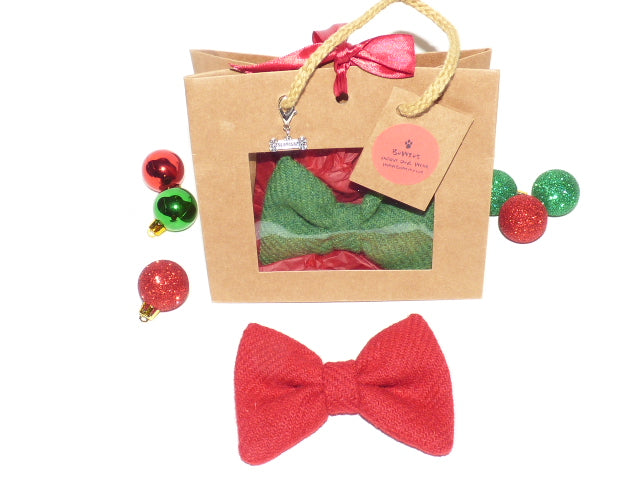 Harris Tweed Bowzos Bow in a Bag for Christmas - Any Colour - BOWZOS