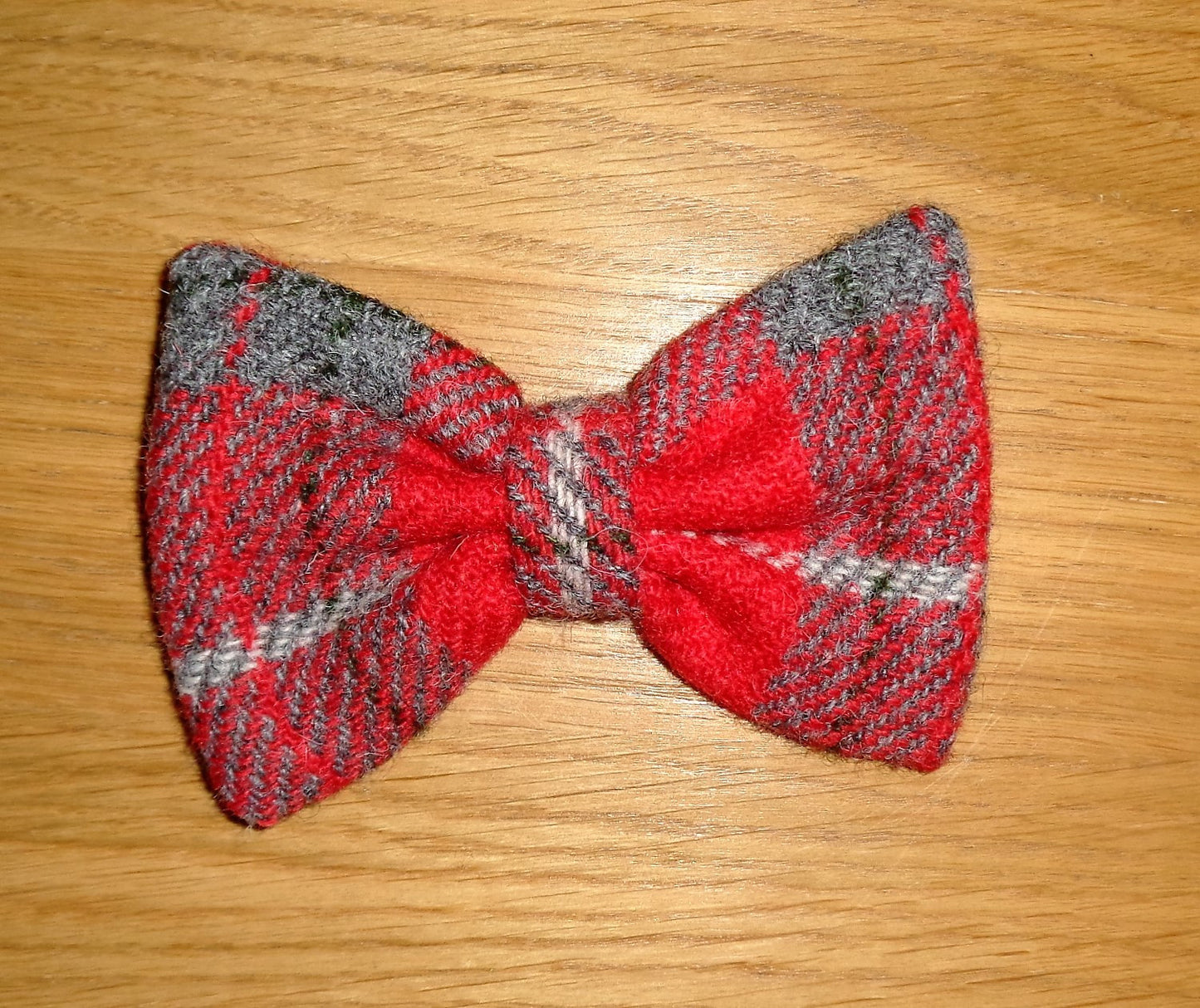 (Brodie) Bowzos Bow - Harris Tweed Red/Grey Check - BOWZOS