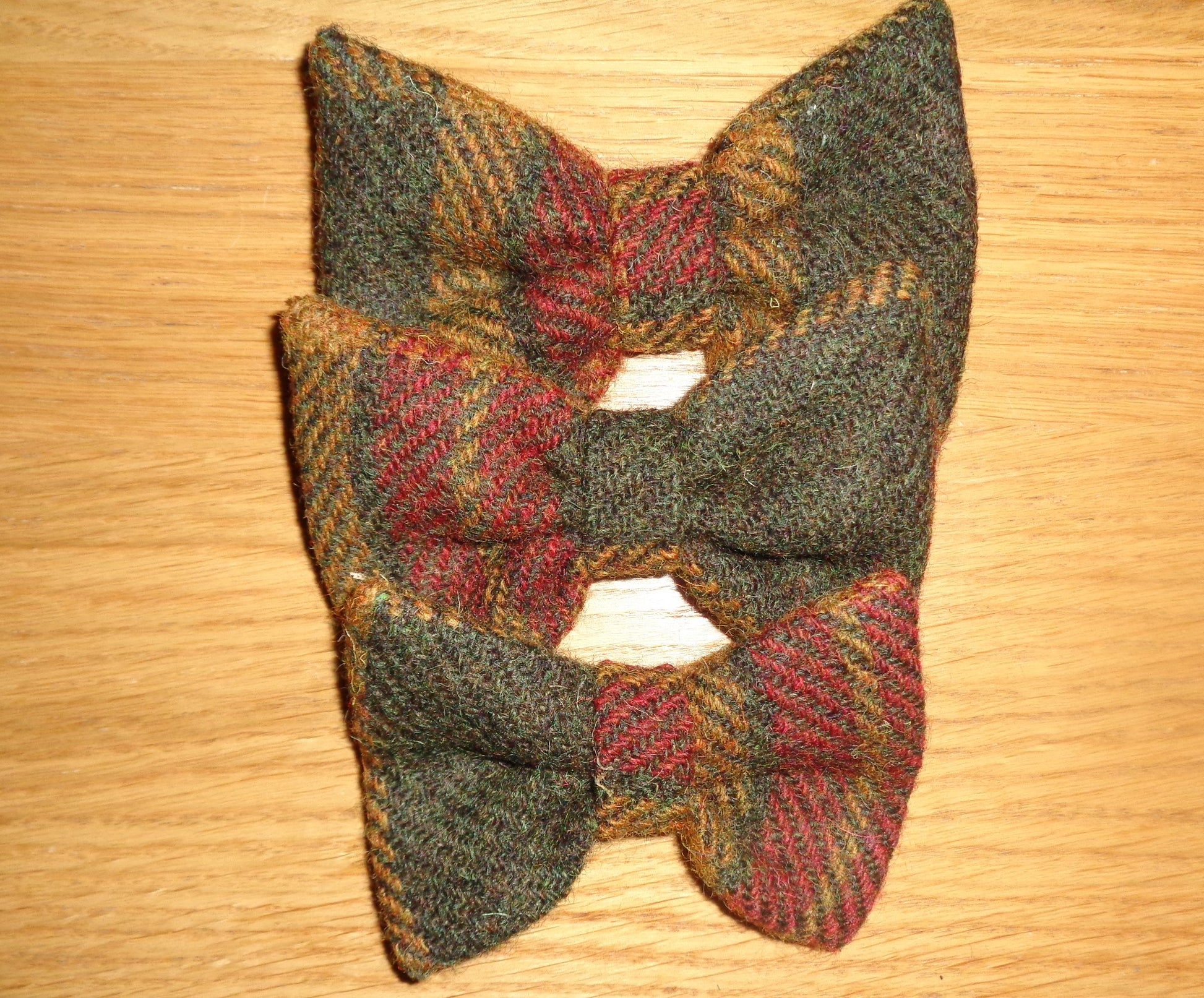 (Stornoway) Bowzos Bow - Harris Tweed Chestnut & Mustard Check - BOWZOS