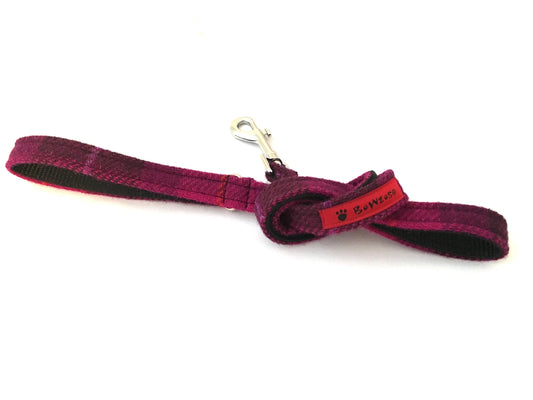 (Mull) Harris Tweed® Dog Lead - Fuschia Check