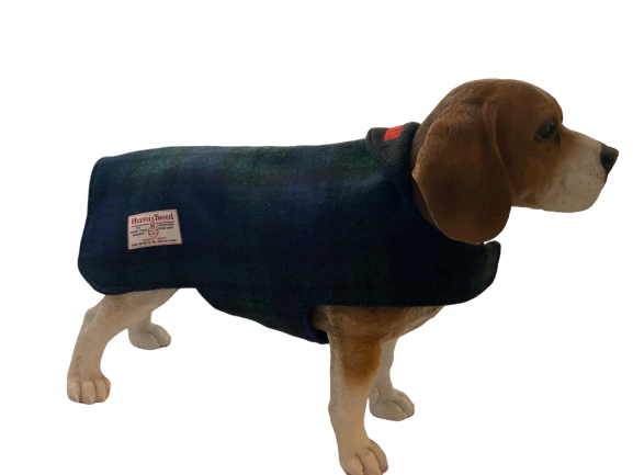 (Black Watch) Harris Tweed Dog Coat - Black Watch Tartan - BOWZOS