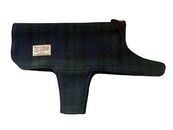 (Black Watch) Harris Tweed Dog Coat - Black Watch Tartan - BOWZOS