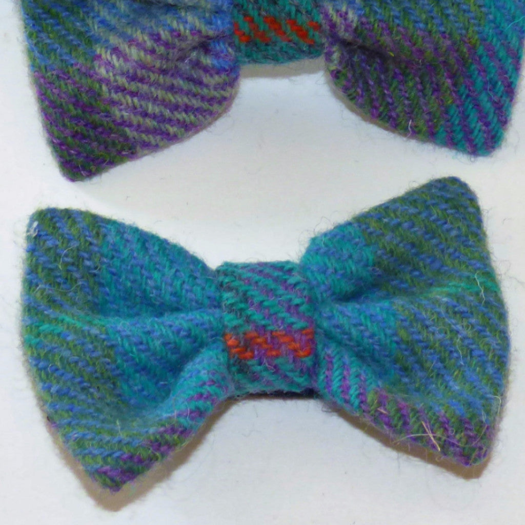 (Thistle) Bowzos Bow - Green Check Harris Tweed - BOWZOS