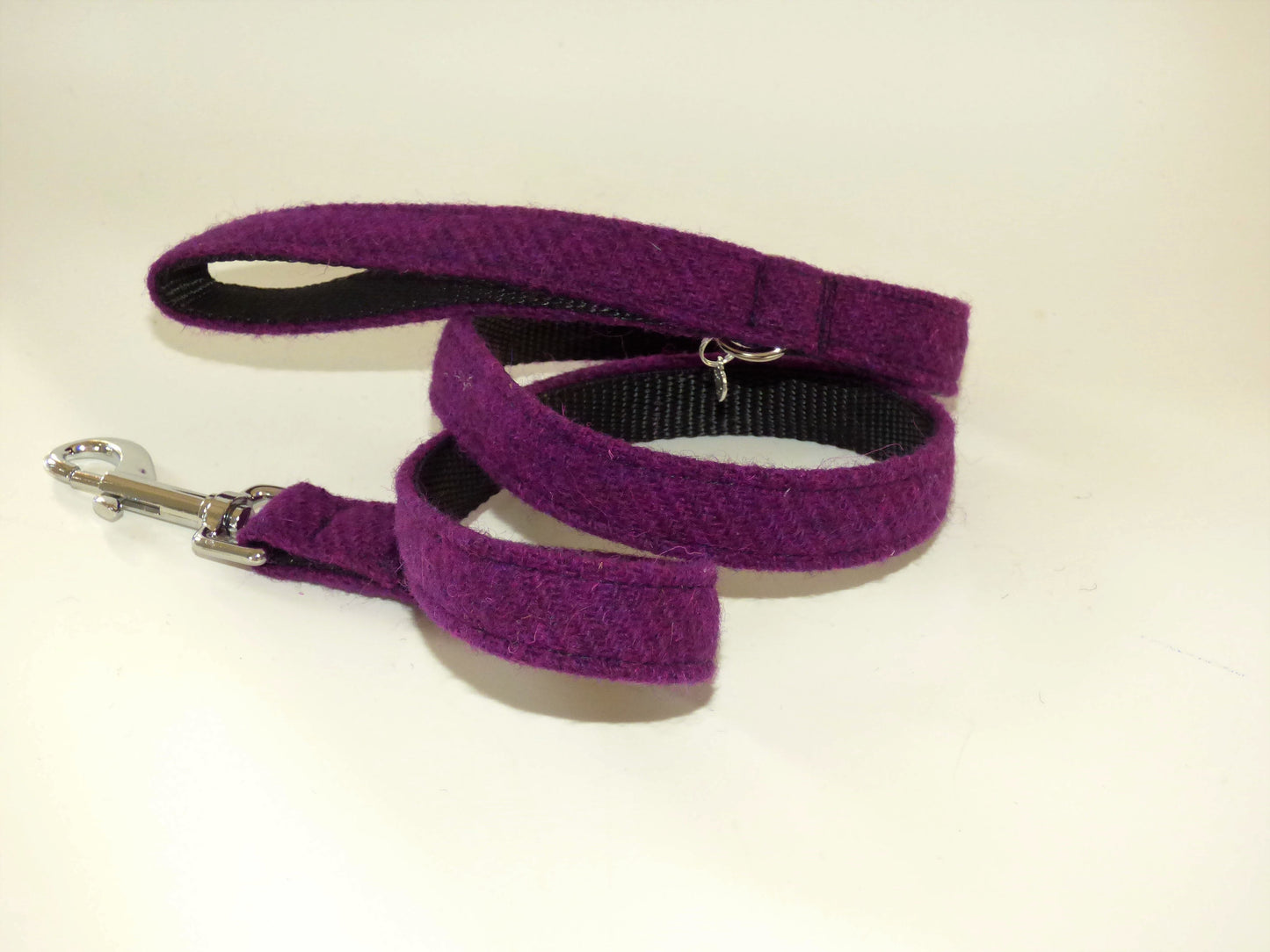 (Caledonian) Harris Tweed Dog Lead - Dark Purple - BOWZOS