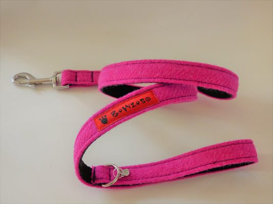 (Roxburghe) Harris Tweed Dog Lead - Bubblegum Pink - BOWZOS