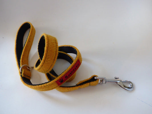(Cairn) Harris Tweed Dog Lead - Citrus Yellow - BOWZOS