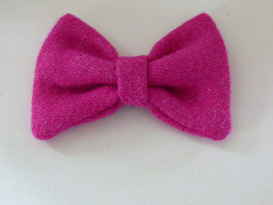(Roxburghe) Bowzos Bow - Harris Tweed Bubblegum Pink - BOWZOS