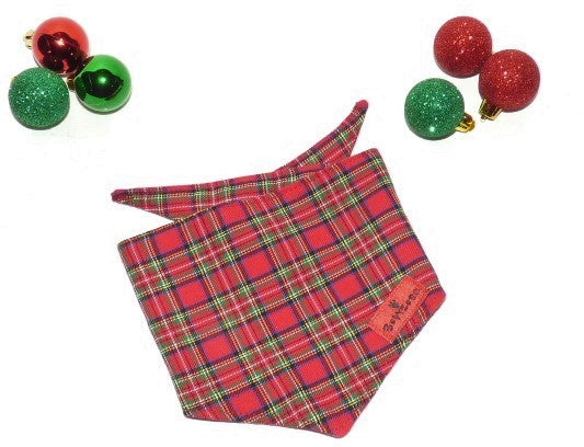 Tartan Print Christmas Bandana Scarf - BOWZOS