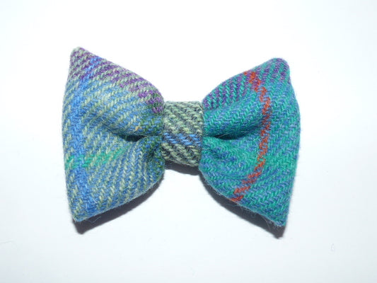 (Thistle) Bowzos Bow - Green Check Harris Tweed - BOWZOS