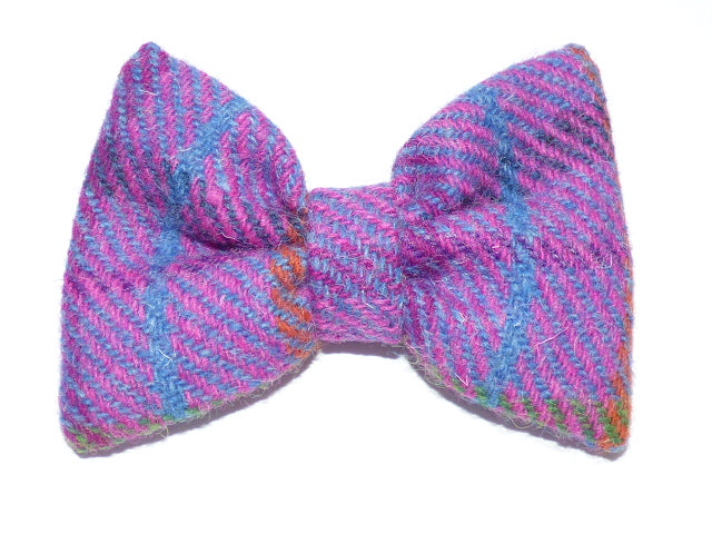 (Jura) Bowzos Bow - Harris Tweed Purple Check - BOWZOS