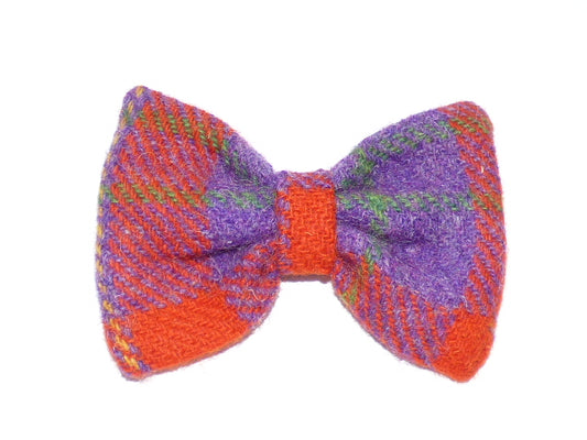 (Dunoon) Bowzos Bow - Harris Tweed Red/Purple Check - BOWZOS