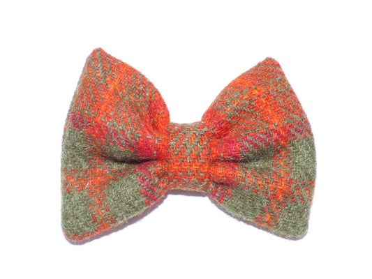 (Arran) Bowzos Bow - Harris Tweed Orange Check - BOWZOS