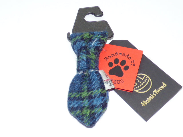 (St Andrews) Bowzos Harris Tweed Dog Tie - Blue & White Check - BOWZOS