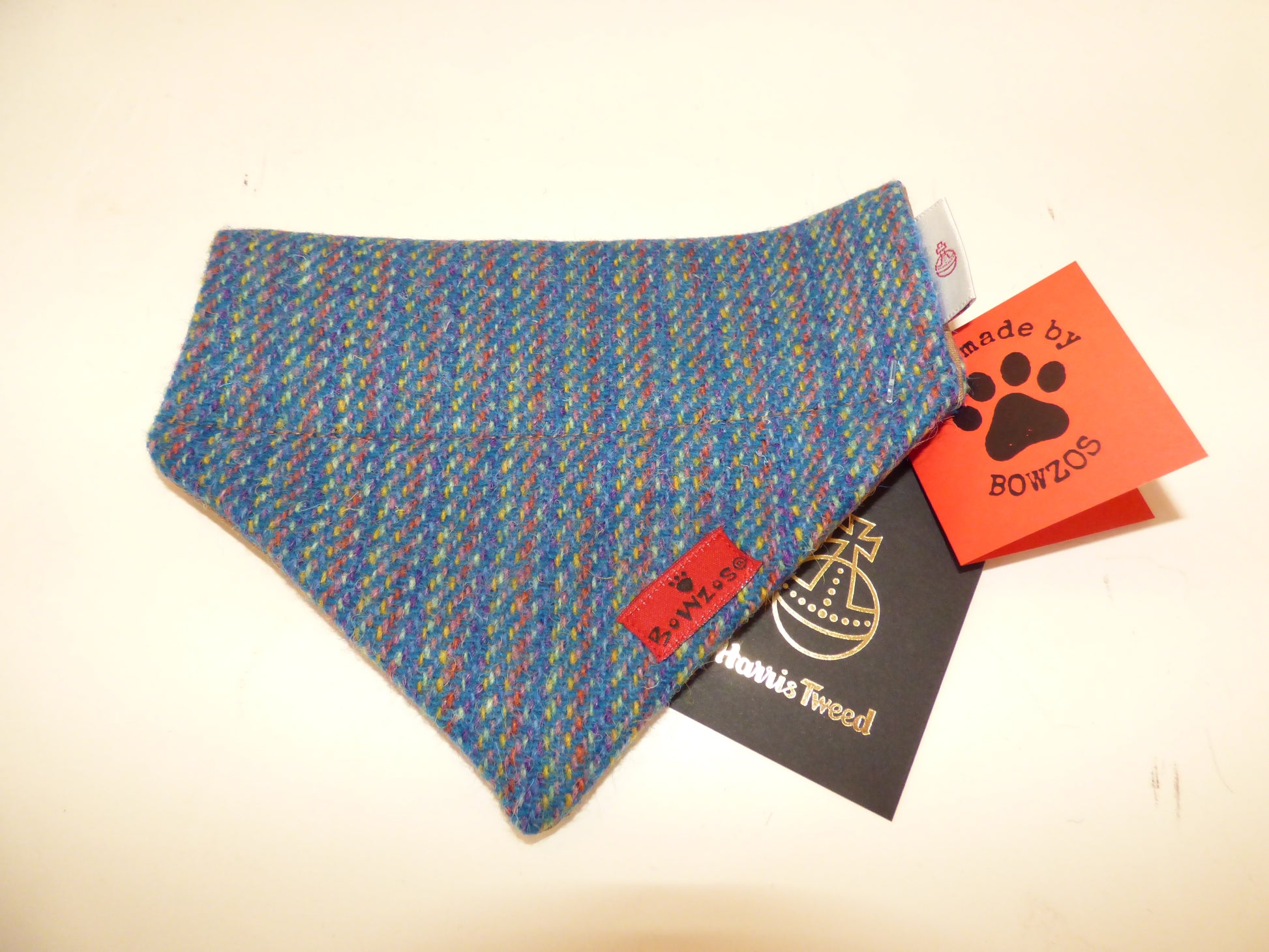 (Gordon) Bowzos Harris Tweed Bandana - Blue Kaona - BOWZOS