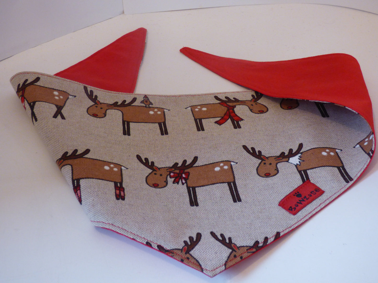 Rudolph Print Christmas Bandana Scarf - BOWZOS