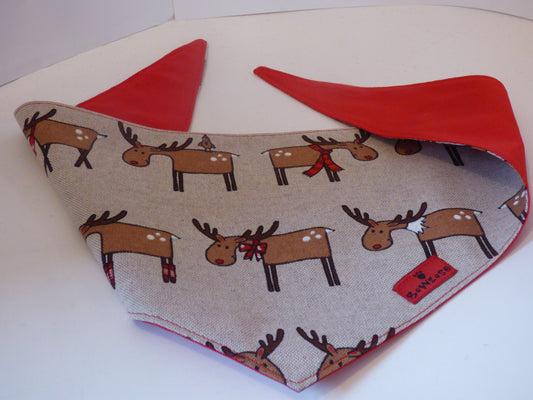 Rudolph Print Christmas Bandana Scarf - BOWZOS