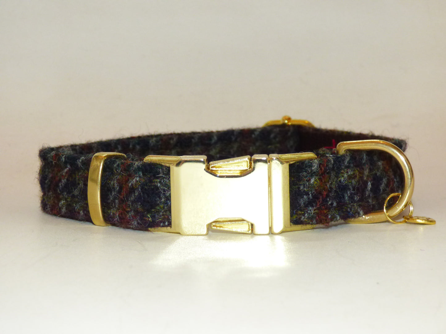 (Hector) Houndstooth Harris Tweed Dog Collar - BOWZOS