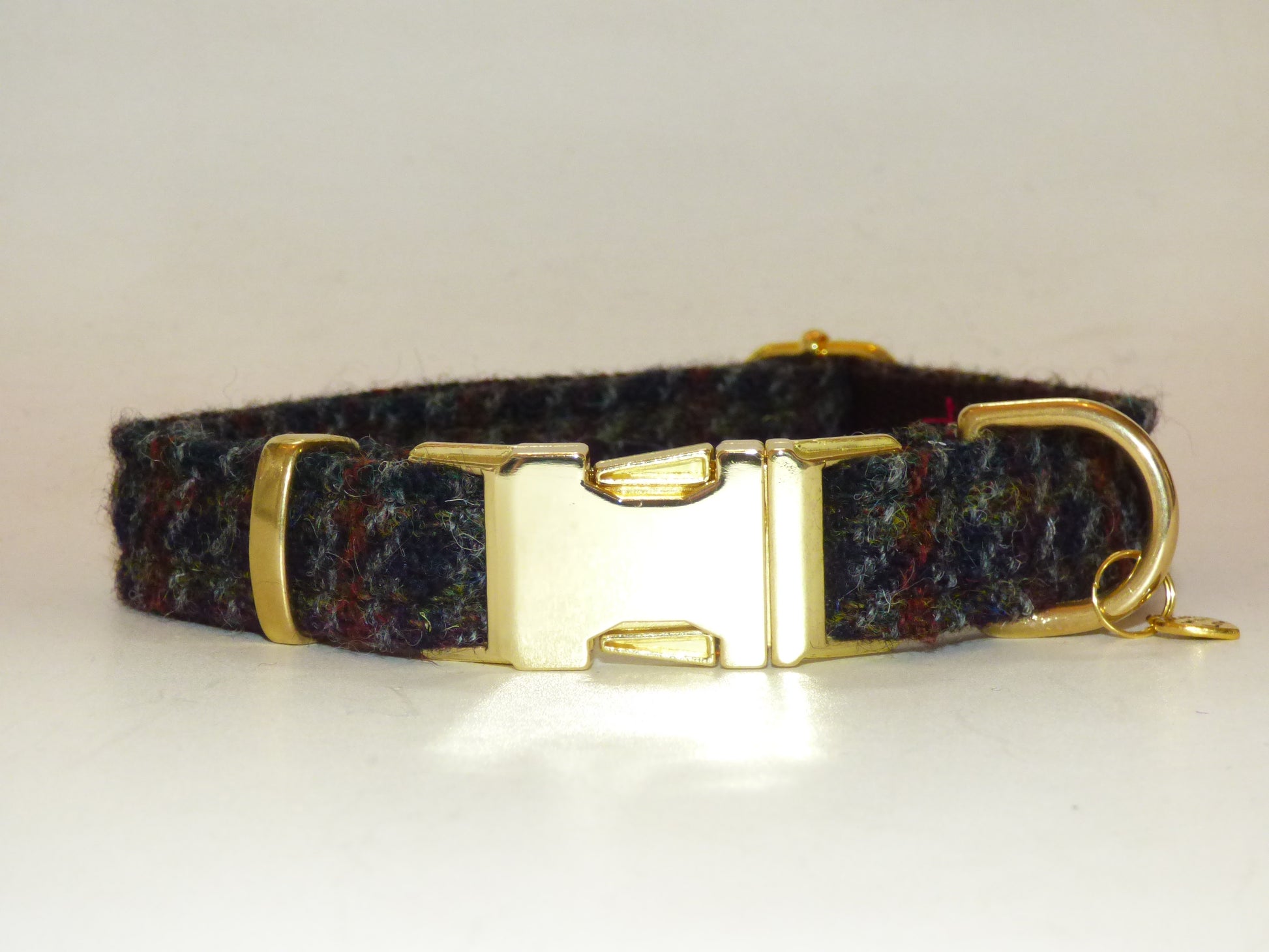 (Hector) Houndstooth Harris Tweed Dog Collar - BOWZOS